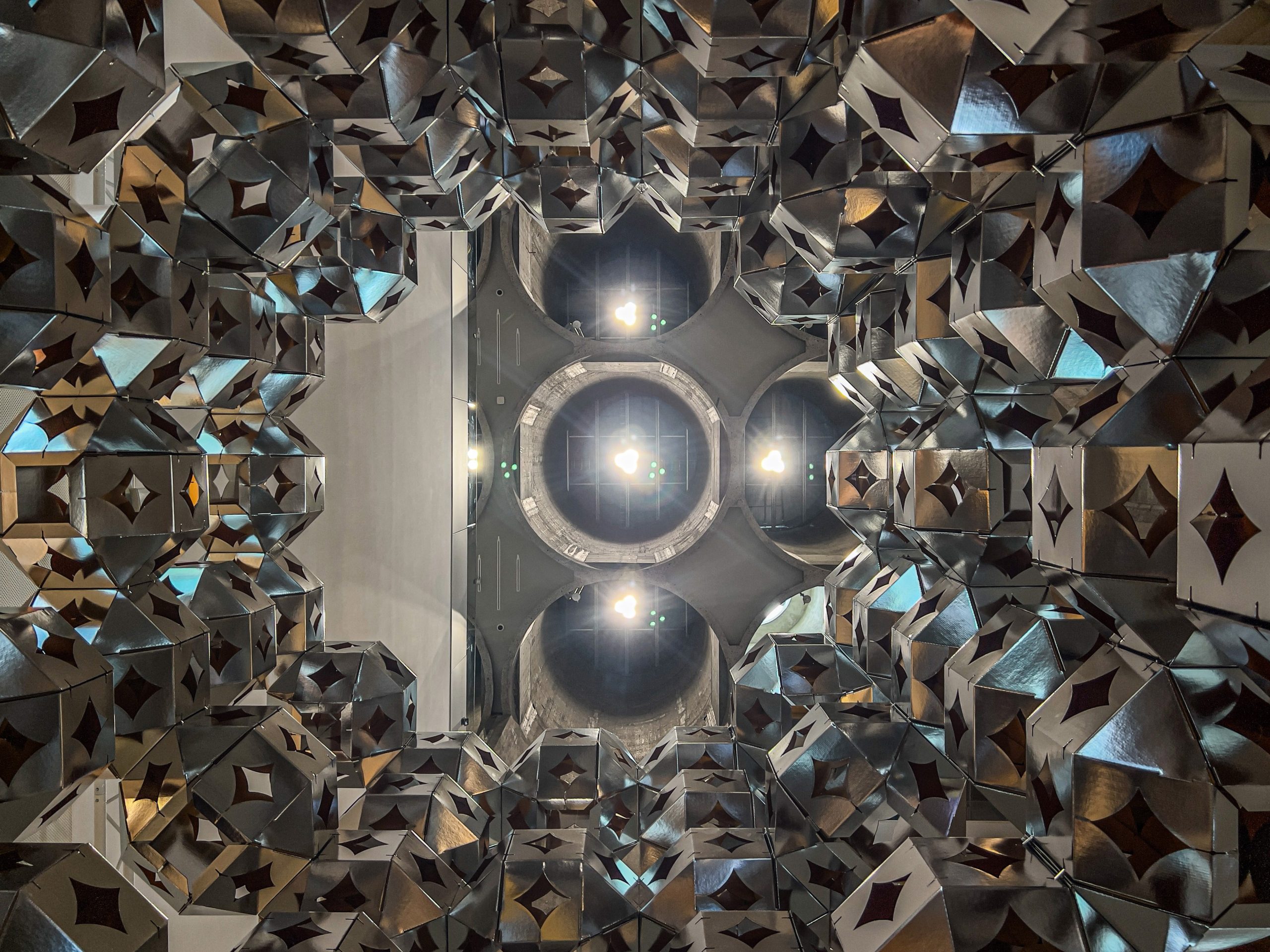 This Interactive Installation Was Made Up of 1000 Hand-Jointed Mirrored Cardboard Polyhedrons